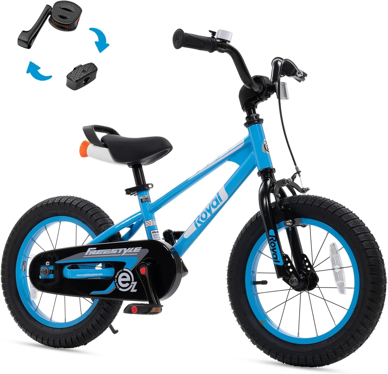 EZ & Freestyle Kids Bike - 2-in-1 Pedal Balance Training Bicycle for Toddlers to Big Kids (12-18 Inch)