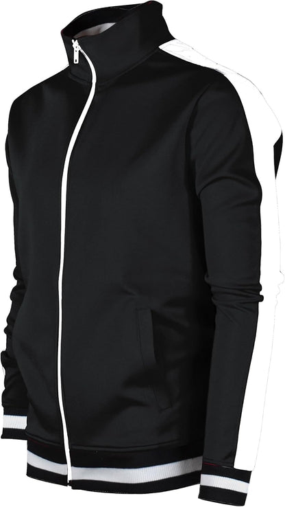 Premium Urban Hip Hop Track Jacket for Men - Slim Fit Sportswear with Stylish Side Taping