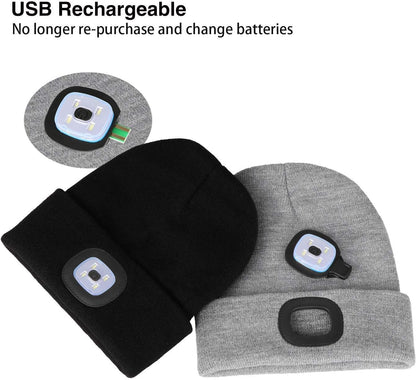 Rechargeable LED Beanie Hat - Perfect Gift for Men, Dads, and Husbands!