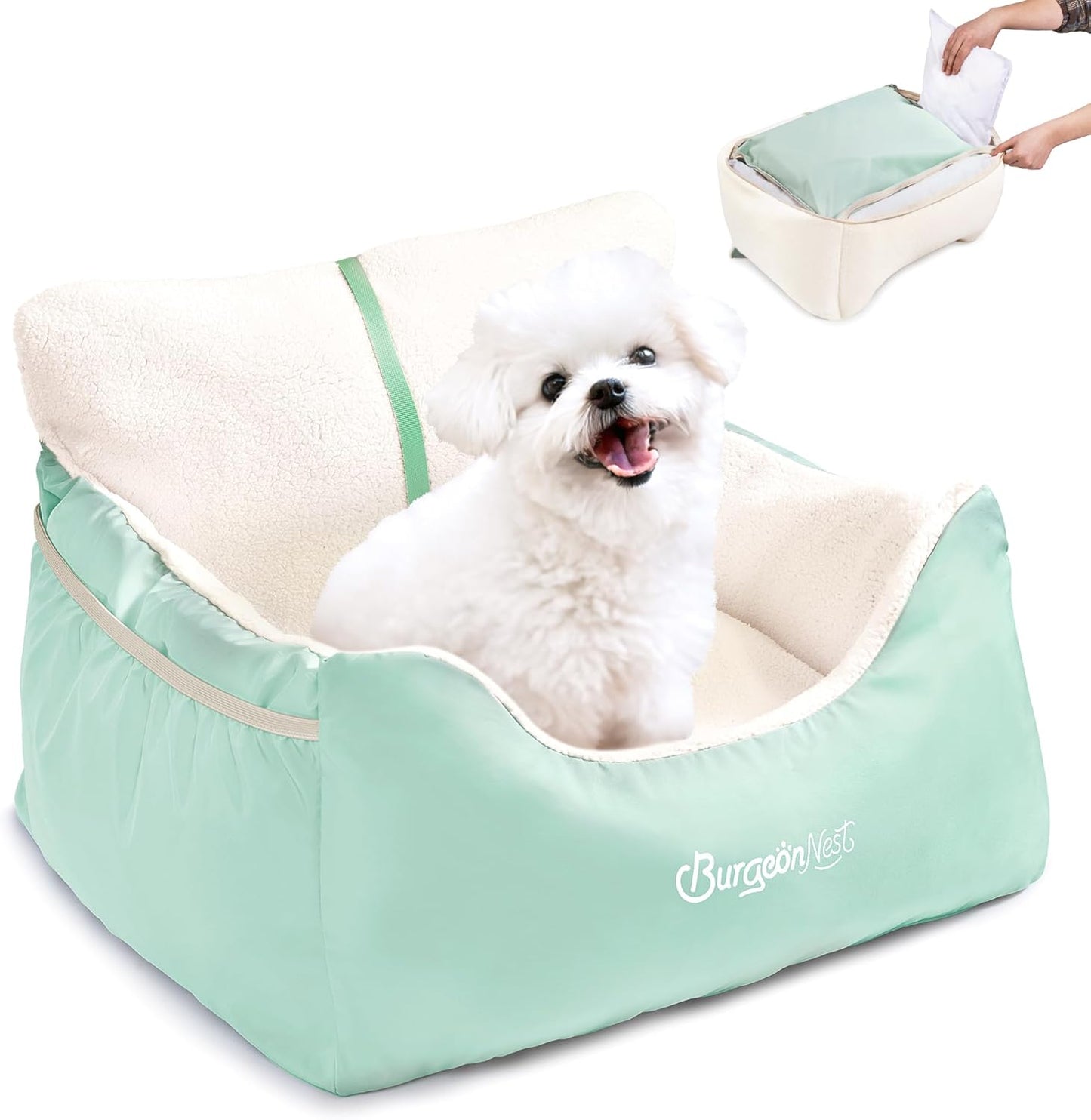 Ultimate Dog Car Seat for Small Dogs - Detachable, Washable, and Portable Booster Seat with Storage Pockets & Clip-On Leash, Perfect for Pets Under 25 Lbs!