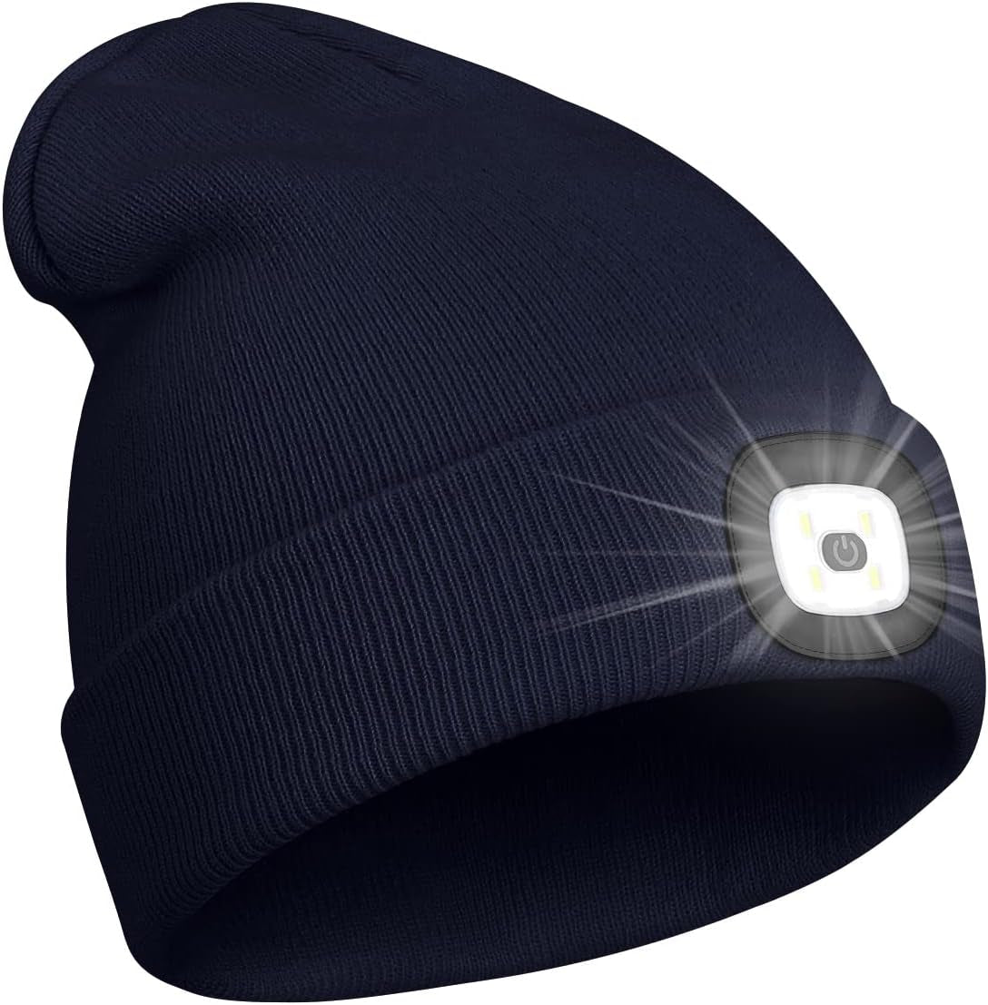 Rechargeable LED Beanie Hat - Perfect Gift for Men, Dads, and Husbands!