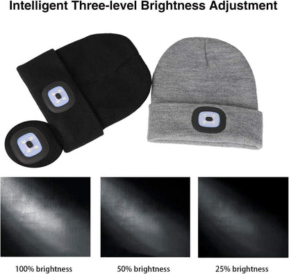 Rechargeable LED Beanie Hat - Perfect Gift for Men, Dads, and Husbands!