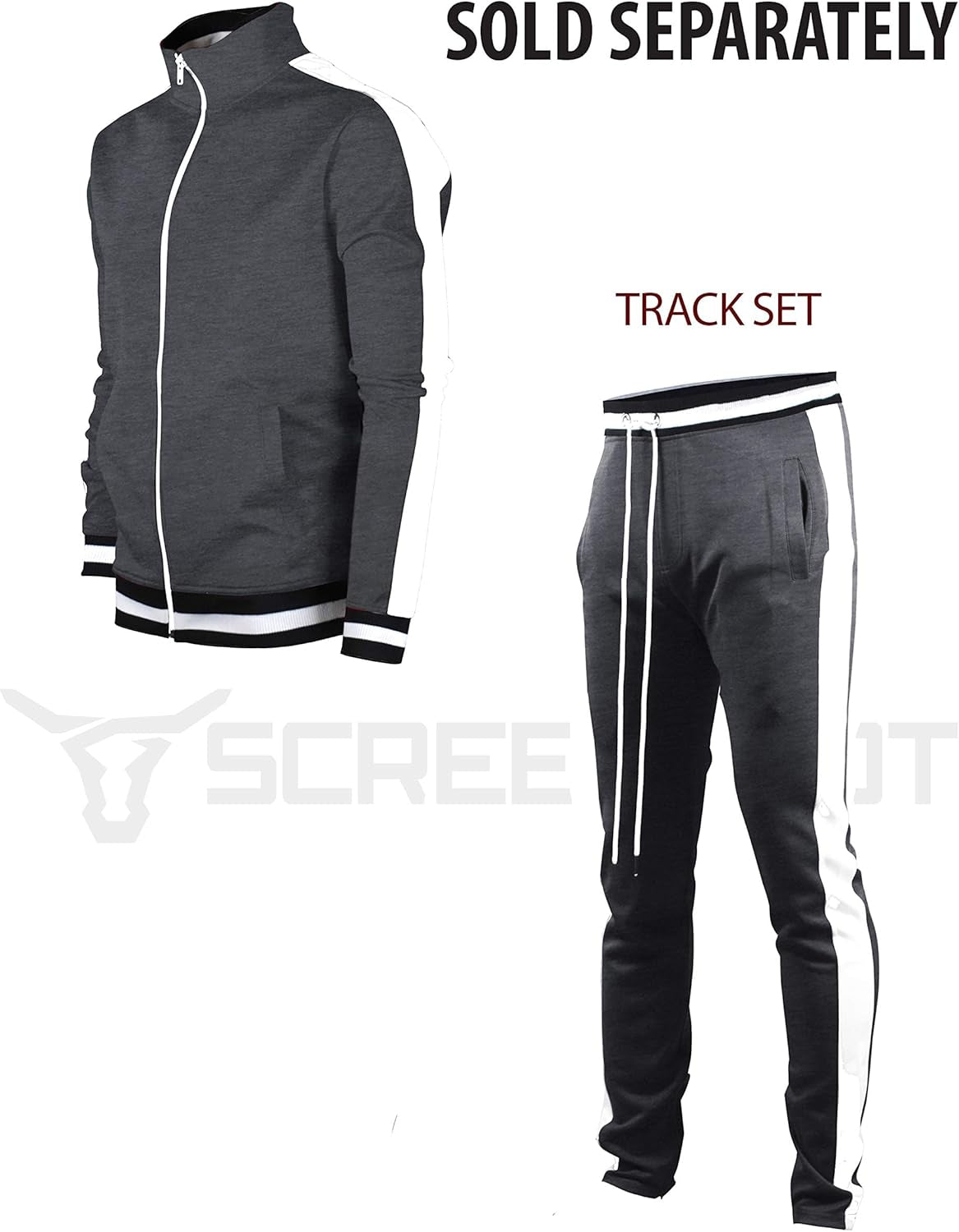 Premium Urban Hip Hop Track Jacket for Men - Slim Fit Sportswear with Stylish Side Taping