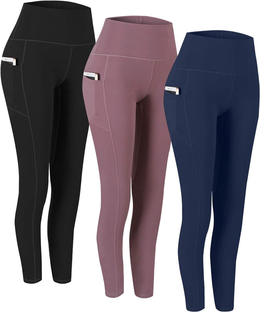 Ultimate Comfort 2-Pack High Waist Yoga Pants with Pockets - Tummy Control & 4-Way Stretch Leggings for Workouts and Running