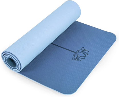 Yoga Mat Non Slip, Pilates Fitness Mats, Eco Friendly, Anti-Tear 1/4" Thick Yoga Mats for Women, Exercise Mats for Home Workout with Carrying Sling and Storage Bag