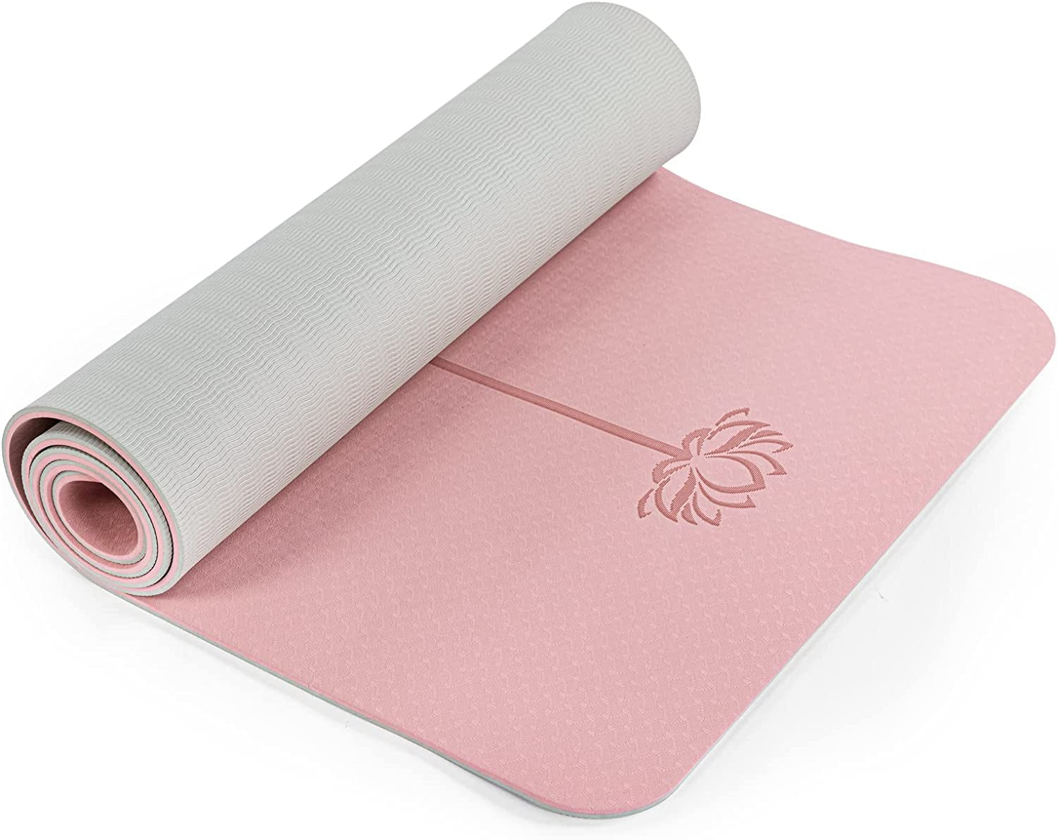 Yoga Mat Non Slip, Pilates Fitness Mats, Eco Friendly, Anti-Tear 1/4" Thick Yoga Mats for Women, Exercise Mats for Home Workout with Carrying Sling and Storage Bag