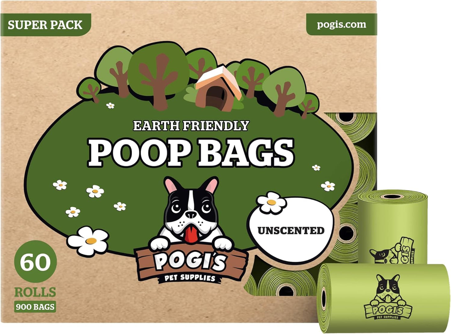 Pogi’S Dog Poop Bags - 10 Rolls (150 Doggie Poop Bags) - Leak-Proof Dog Waste Bags - Scented, Ultra Thick, Extra Large Poop Bags for Dogs