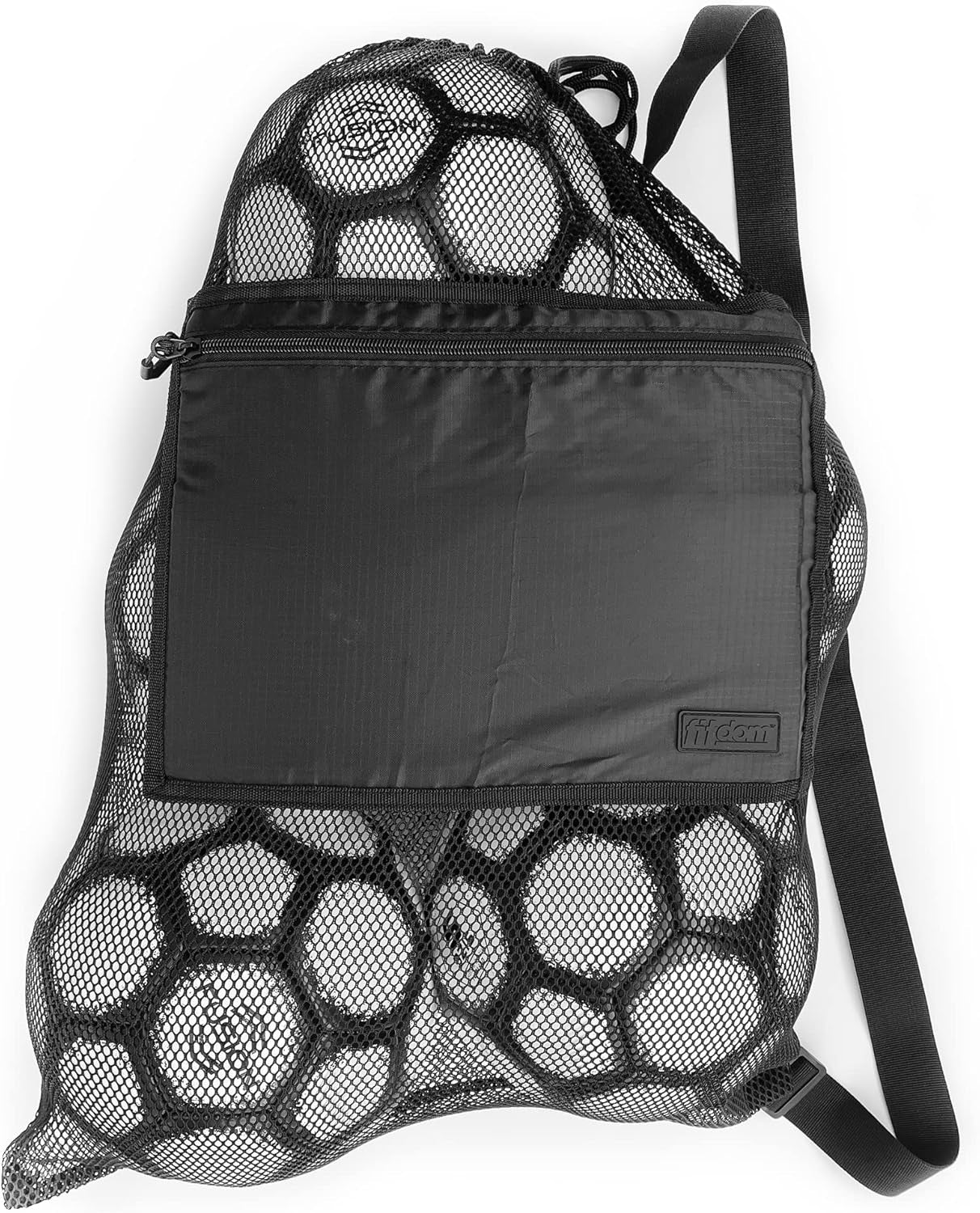 Ultimate Extra Large Heavy Duty Mesh Bag for Sports Gear - Perfect for Soccer Balls, Water Sports, Beach Essentials & Swimming Equipment - Features Adjustable Shoulder Strap & Secure Side Pocket