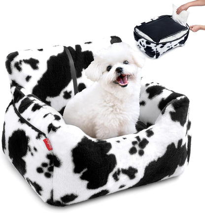 Ultimate Dog Car Seat for Small Dogs - Detachable, Washable, and Portable Booster Seat with Storage Pockets & Clip-On Leash, Perfect for Pets Under 25 Lbs!