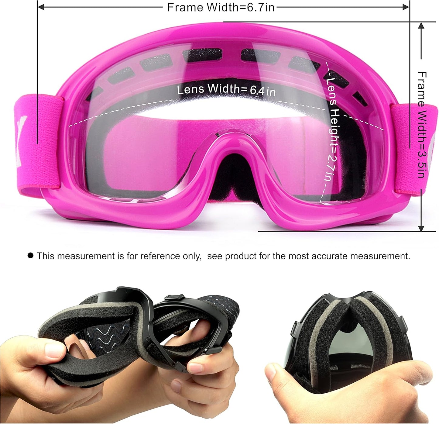 YH15 Kids ATV Off-Road Goggles - Anti-Fog, Impact-Resistant Motocross Eyewear for Boys & Girls (Pink, One Size)