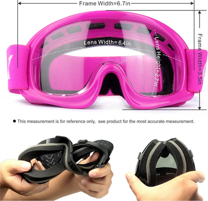 YH15 Kids ATV Off-Road Goggles - Anti-Fog, Impact-Resistant Motocross Eyewear for Boys & Girls (Pink, One Size)