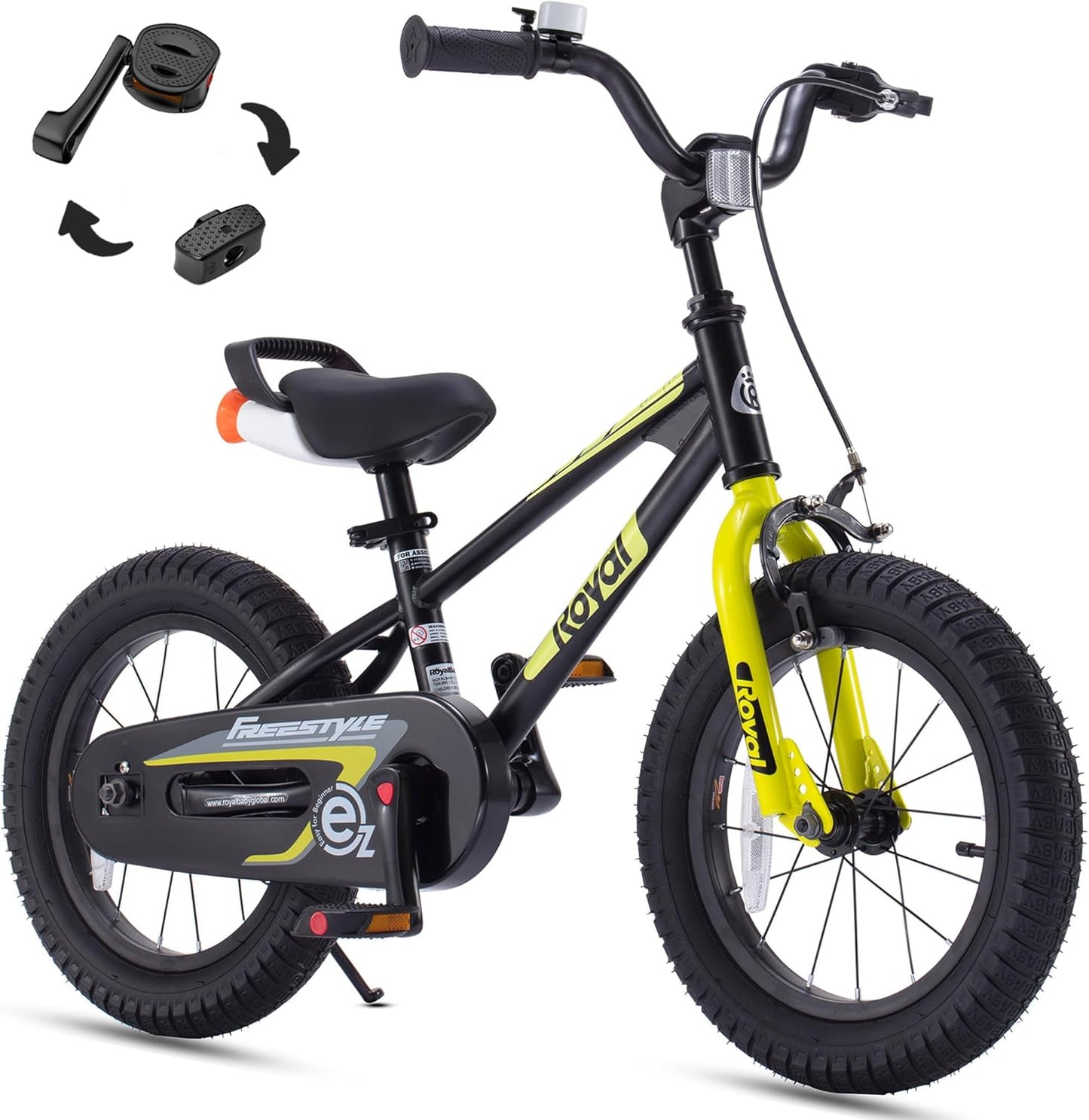 EZ & Freestyle Kids Bike - 2-in-1 Pedal Balance Training Bicycle for Toddlers to Big Kids (12-18 Inch)