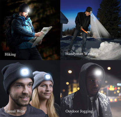 Rechargeable LED Beanie Hat - Perfect Gift for Men, Dads, and Husbands!