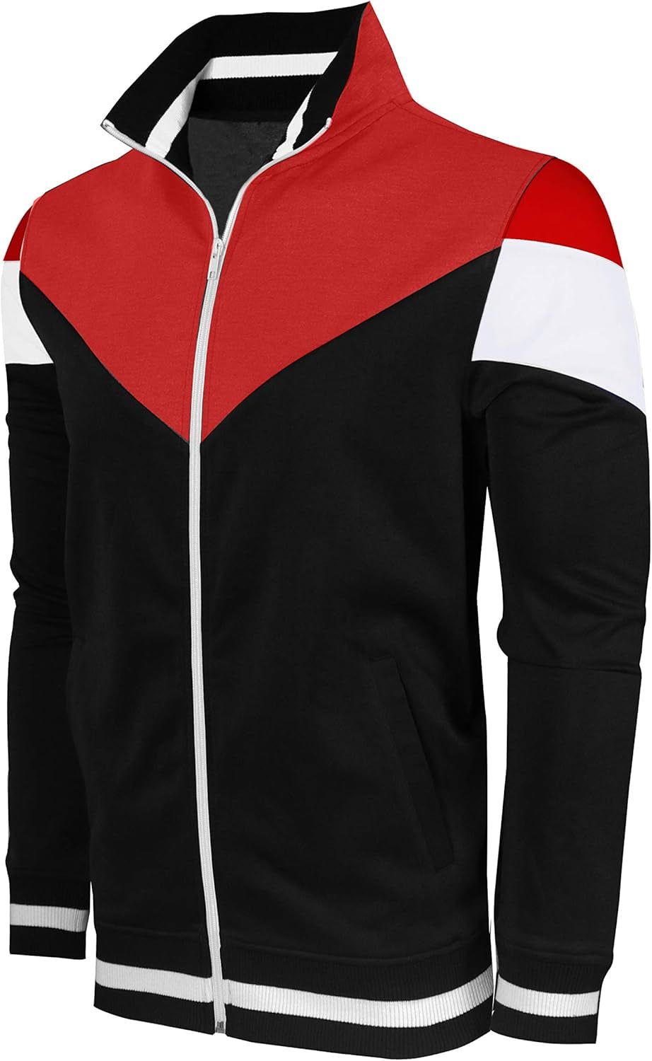 Premium Urban Hip Hop Track Jacket for Men - Slim Fit Sportswear with Stylish Side Taping