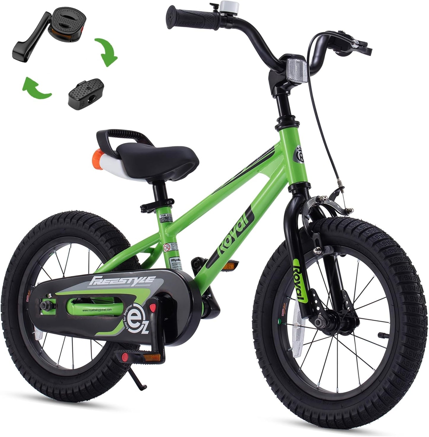 EZ & Freestyle Kids Bike - 2-in-1 Pedal Balance Training Bicycle for Toddlers to Big Kids (12-18 Inch)