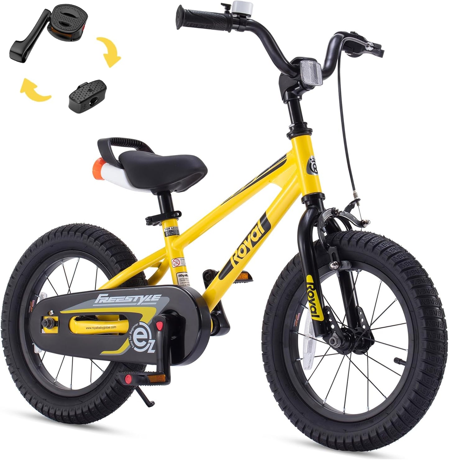 EZ & Freestyle Kids Bike - 2-in-1 Pedal Balance Training Bicycle for Toddlers to Big Kids (12-18 Inch)