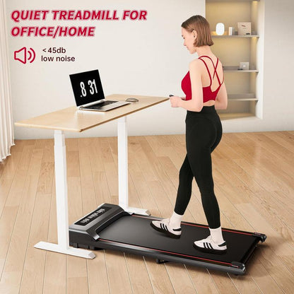 RHYTHM FUN Portable Under Desk Walking Pad Treadmill - Quiet, Remote Control, 3 LED Display, Perfect for Home & Office (5 Year Warranty)