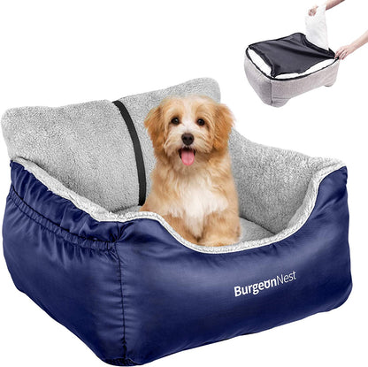 Ultimate Dog Car Seat for Small Dogs - Detachable, Washable, and Portable Booster Seat with Storage Pockets & Clip-On Leash, Perfect for Pets Under 25 Lbs!