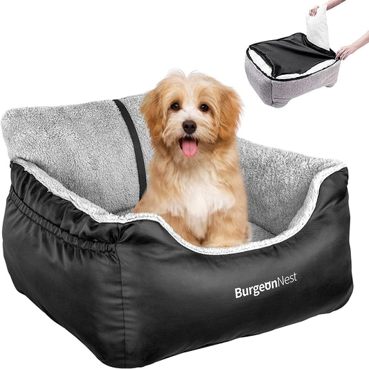 Ultimate Dog Car Seat for Small Dogs - Detachable, Washable, and Portable Booster Seat with Storage Pockets & Clip-On Leash, Perfect for Pets Under 25 Lbs!