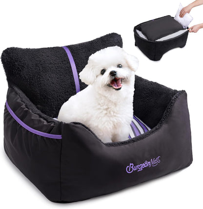 Ultimate Dog Car Seat for Small Dogs - Detachable, Washable, and Portable Booster Seat with Storage Pockets & Clip-On Leash, Perfect for Pets Under 25 Lbs!